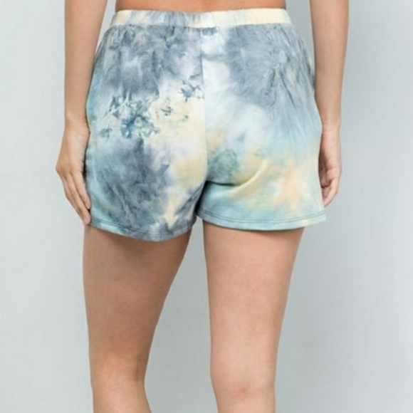 Tie Dye Jersey Knit Shorts with Pockets - Picture 4 of 5